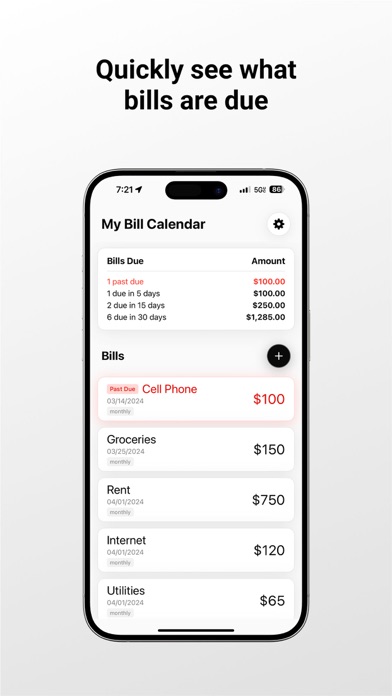 My Bill Calendar Screenshot