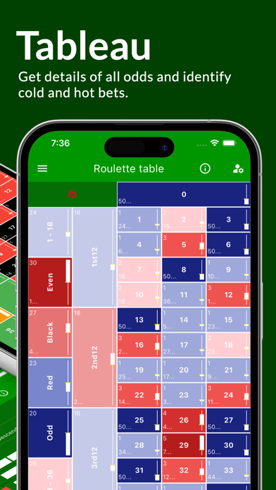 Roulette Dashboard: Casino App Screenshot