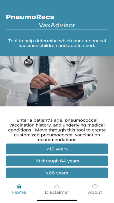 PneumoRecs VaxAdvisor Screenshot