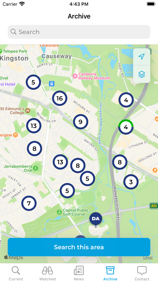 #7. DA Finder (iOS) Bởi: Environment and Planning Directorate