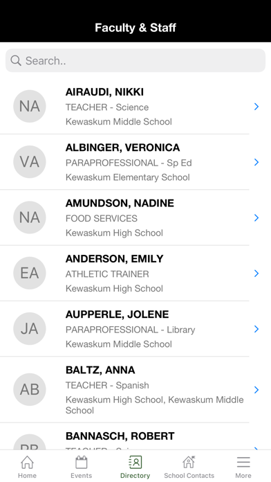 Kewaskum School District Screenshot