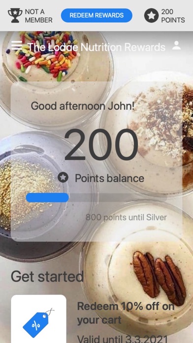 The Lodge Nutrition Rewards Screenshot