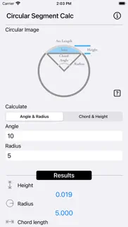 circular segment calculator iphone screenshot 1
