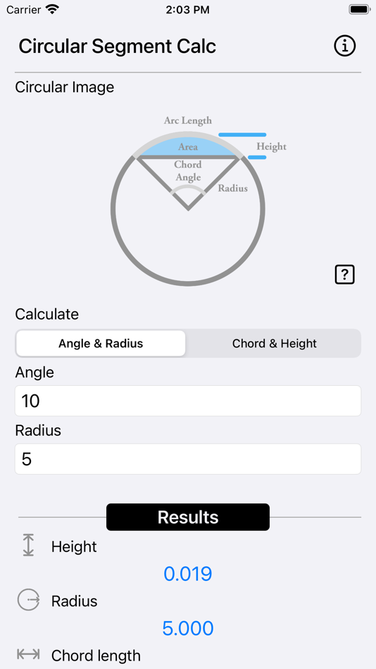 #1. Circular Segment Calculator (iOS) By: Heng Jia Liang