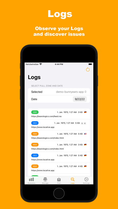 BunnyEars: CDN Stats & Logs Screenshot