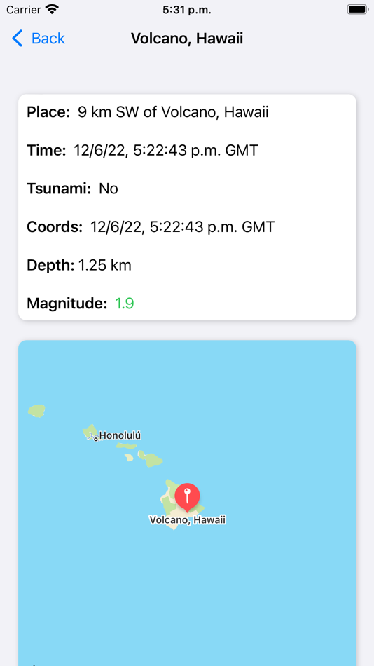 #3. Quake Meter - Earthquake data (iOS) Podle: Laura Zafra