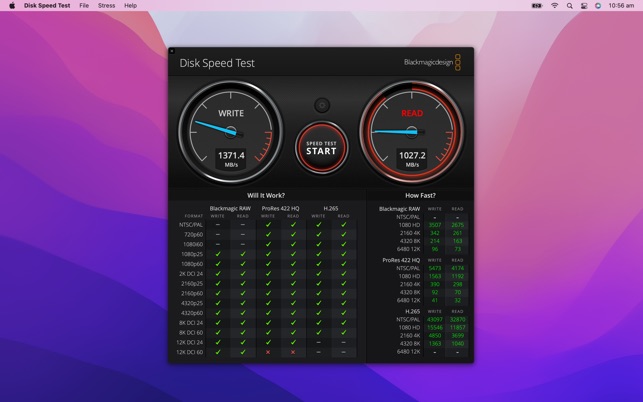 Blackmagic Disk Speed Test on the Mac App Store