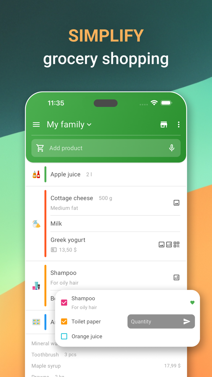 Shopium Grocery Shopping List