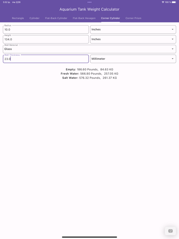 Screenshot #4 pour Aquarium Tank Weight Calc