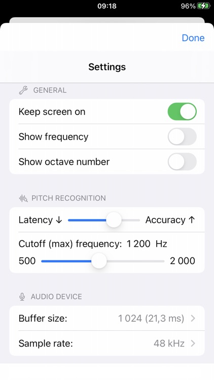 Transposable Chromatic Tuner