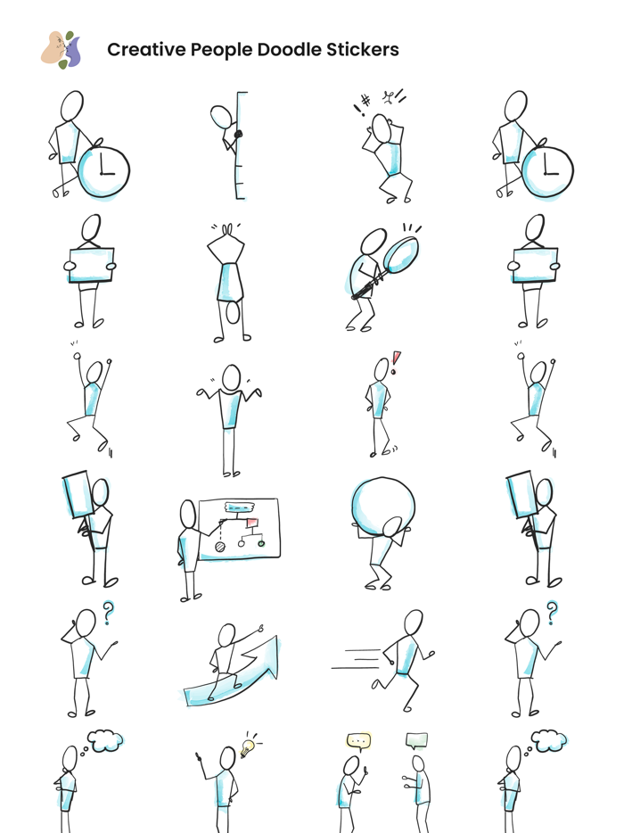 Creative People Doodle Sticker