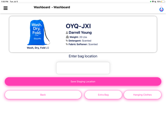 Laundry Processing iPad screenshot 2 - Business app