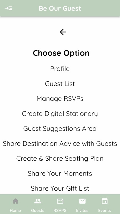 Be Our Guest Wedding App