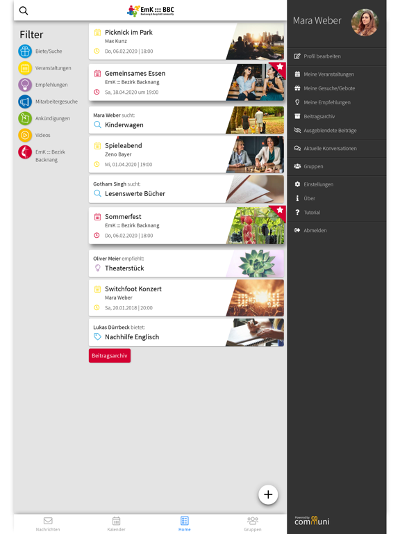 EmK Bezirk Backnang iPad screenshot
