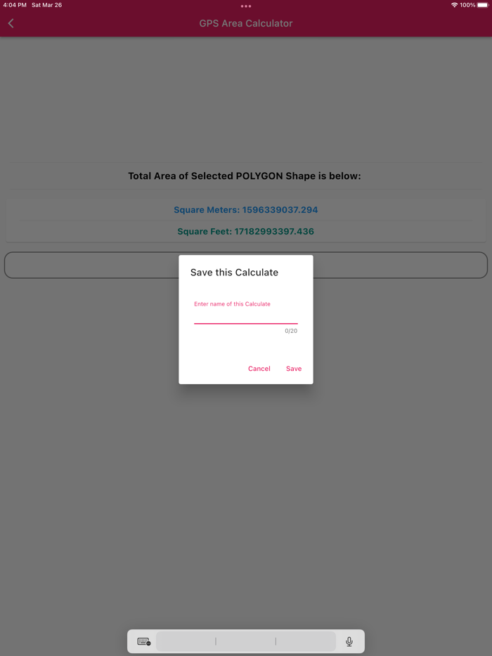 Land Area Finder with MAP