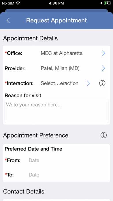 MEC PatientApp Screenshot