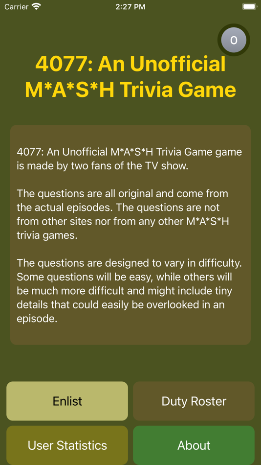 #2. 4077: M*A*S*H Trivia Game (iOS) От: Wayne Dixon