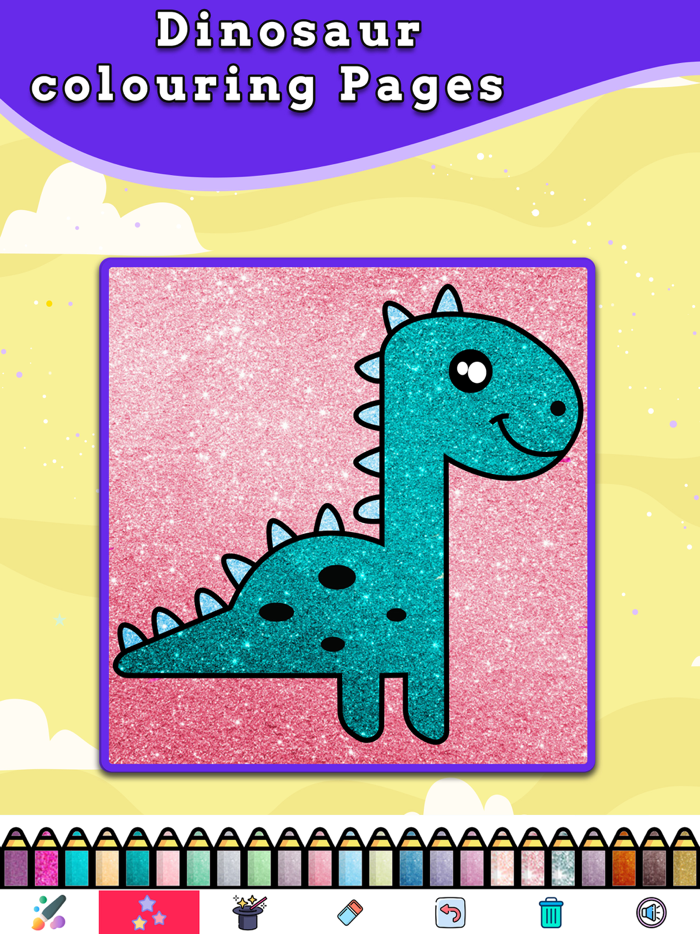 dinosaur Coloring Book Glitter