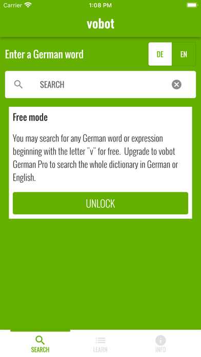 vobot German vocab trainer Screenshot