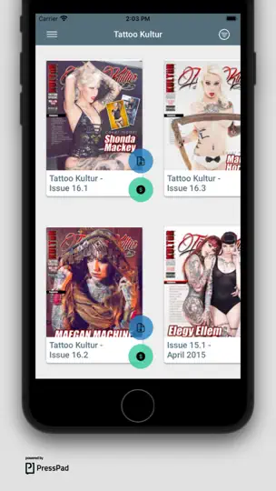 Captura de pantalla de Tattoo Kultur Magazine en iPhone 1