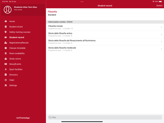 UniTrentoApp screenshot 2