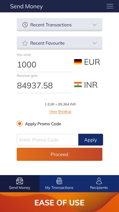 Money2India (Europe) Screenshot