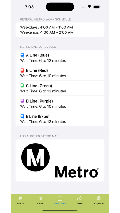 Los Angeles Subway Map Screenshot