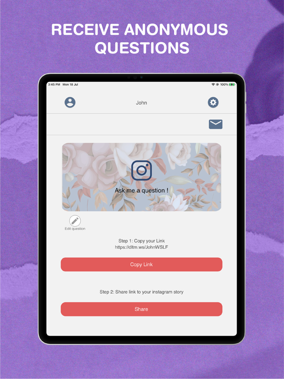 DLTM: Anonymous Q&A iPad screenshot 1 - Social Networking app