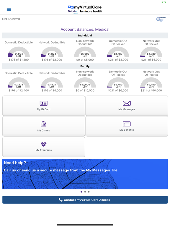 myVirtualCare Access iPad screenshot 2 - Health & Fitness app