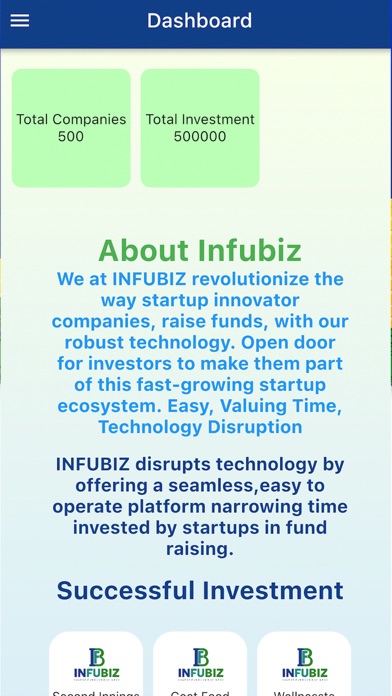Infubiz-Invest in Startups Screenshot