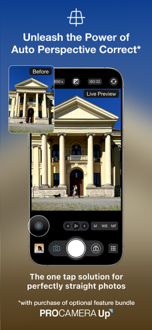 ProCamera. Zrzut ekranu aparatu Raw+ Manual