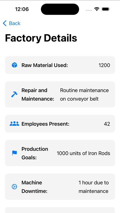 Steel Factory Daily Log