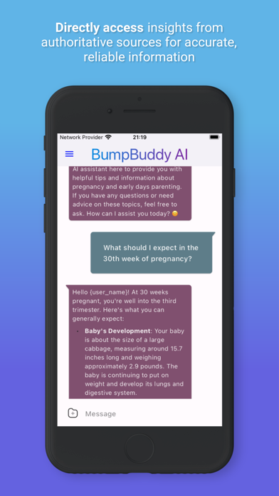BumpBuddyAI Pregnancy Chatbot screenshot