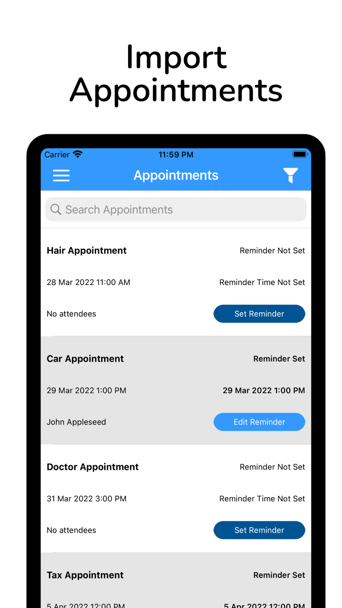 Reminderbase Scheduled Text