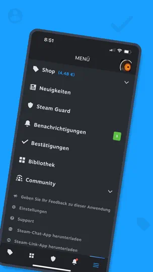 Screenshot von Steam Mobile auf dem iPhone 2