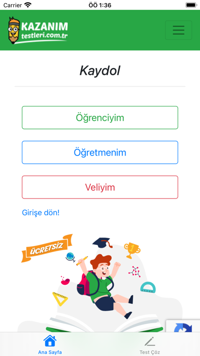 Test Çöz Kazanım Testleri Screenshot