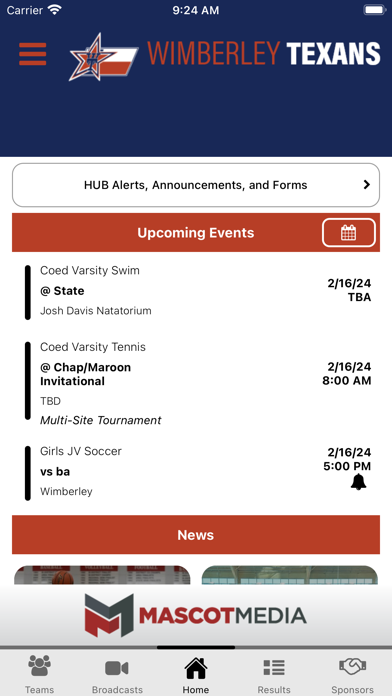 Wimberley Texans Athletics Screenshot