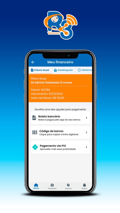 R3 Fibra - Suporte Cliente Screenshot