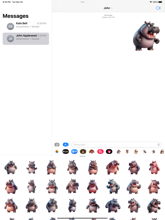 Screenshot #4 pour Angry Hippo Stickers