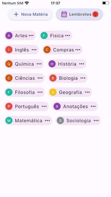 Caderno de 20 Matérias