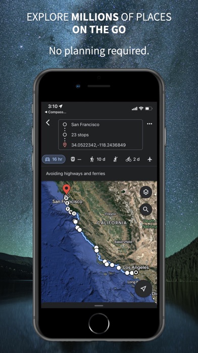 Road Trip Planner Compass Maps Screenshot
