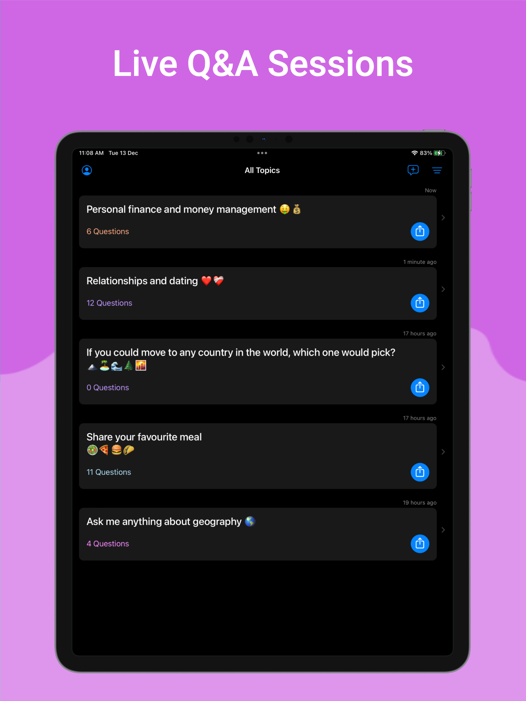 Live Questions - Ask Anything