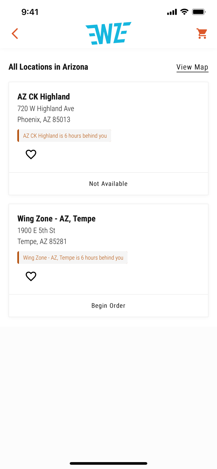 Wing Zone Ordering