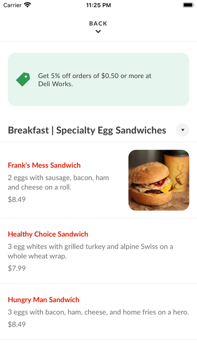 Deli Works Melville iPhone screenshot 3 - Food & Drink app