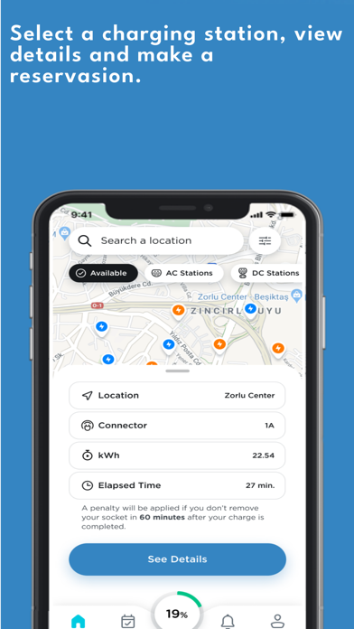 Electrip-EV Charging Stations Screenshot