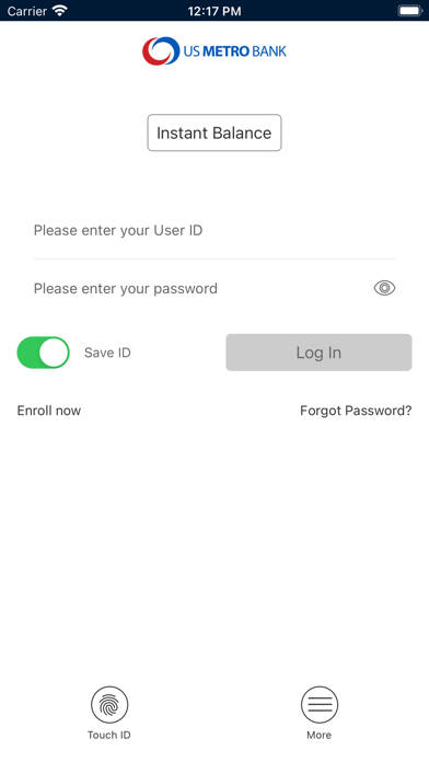 US Metro Bank Personal Screenshot