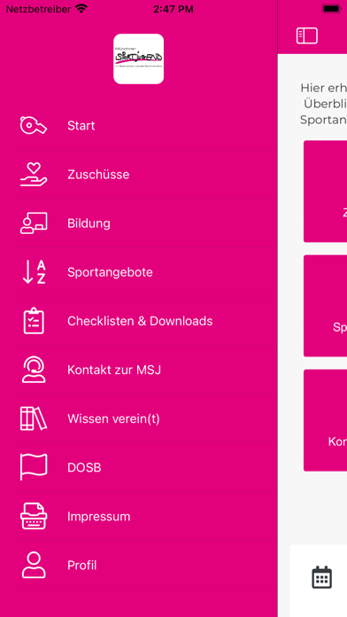MSJ-Vereinsapp Screenshot
