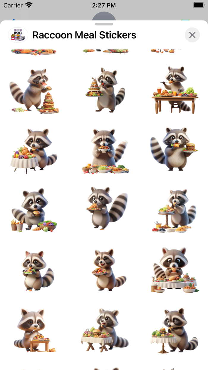 Raccoon Meal Stickers