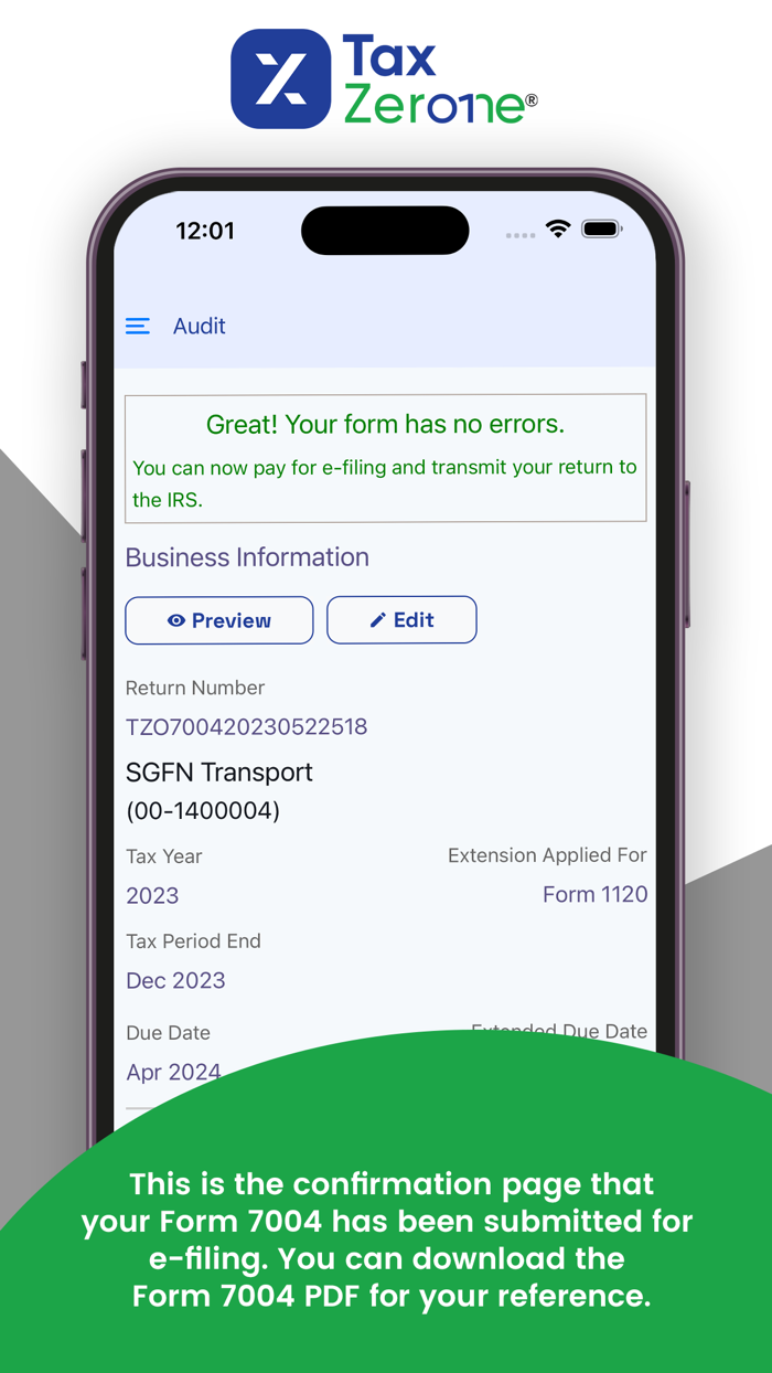 E-File IRS Extension Form 7004