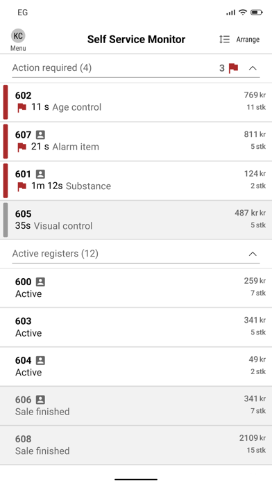 EG Retail Self Service Monitor Screenshot